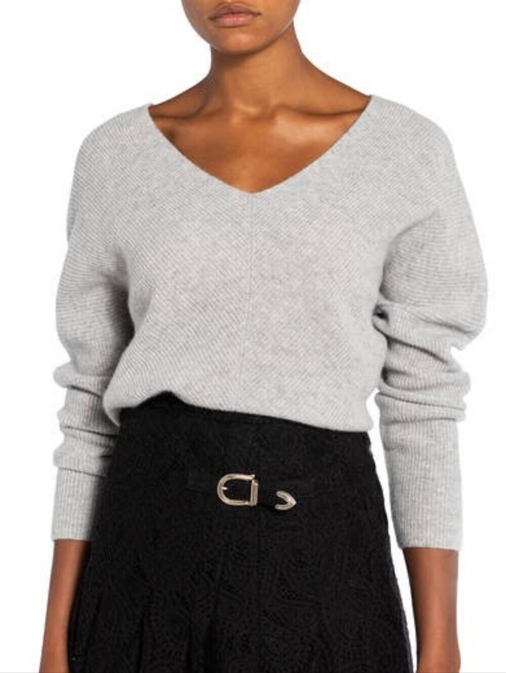 Maje Madina Ribbed Cashmere V-Neck Sweater Sz 2 US sz 6